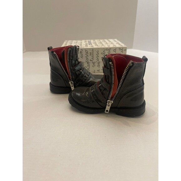 I Pinco Pallino Imelde & Stefano Cavalleri Toddler Boots Size 25 (8) Dark Gray - Picture 7 of 12